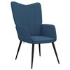 vidaXL Chaise de relaxation avec tabouret Bleu Tissu