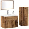 vidaXL Ensemble de mobilier de salle de bain avec porte 4 pcs Marron