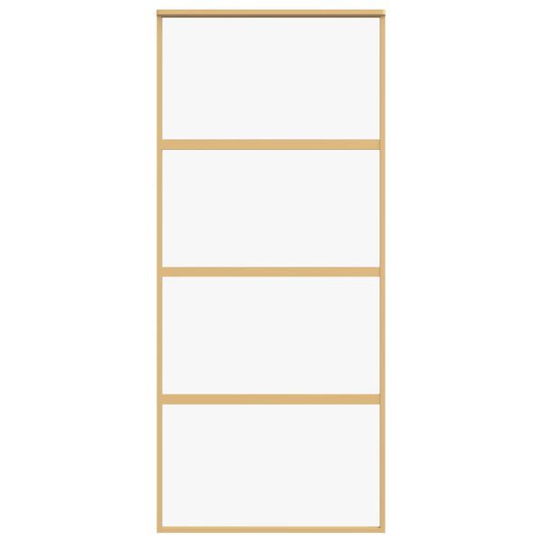 vidaXL Porte coulissante dor&eacute; 90x205 cm verre ESG clair et aluminium
