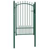 vidaXL Portail de cl&ocirc;ture EMMEN avec pointes, acier, 104 x 117 cm, vert