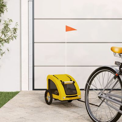 vidaXL Remorque de vélo pour animaux de compagnie jaune