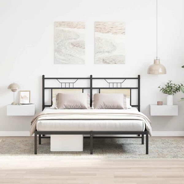 vidaXL Tables de chevet flottantes 2 pcs Blanc bois d&rsquo;ing&eacute;nierie