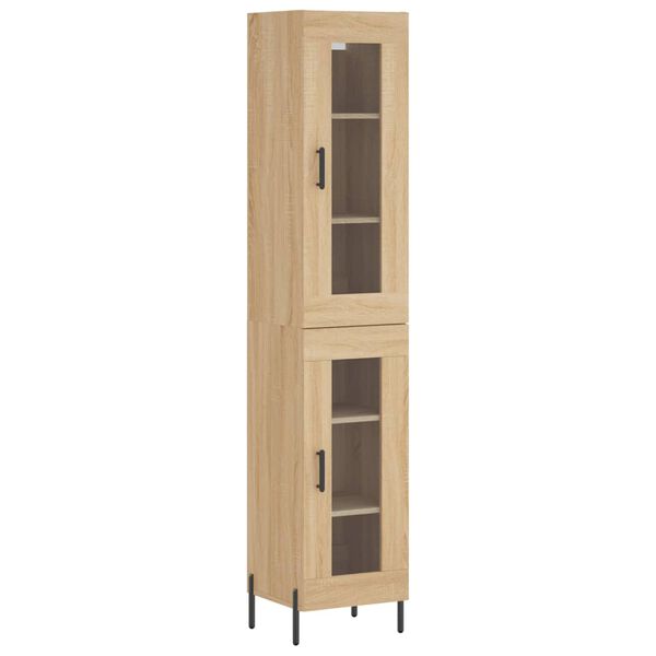 vidaXL Buffet haut Ch&ecirc;ne sonoma 34,5x34x180 cm Bois d'ing&eacute;nierie
