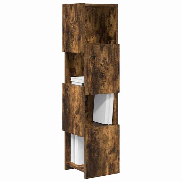 vidaXL Meuble d'angle Ch&ecirc;ne fum&eacute; 25,5x25x102cm Bois d'ing&eacute;nierie