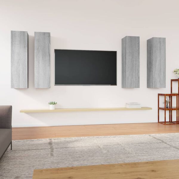 vidaXL Meubles TV 4 pcs Sonoma gris 30,5x30x110 cm Bois d'ingénierie