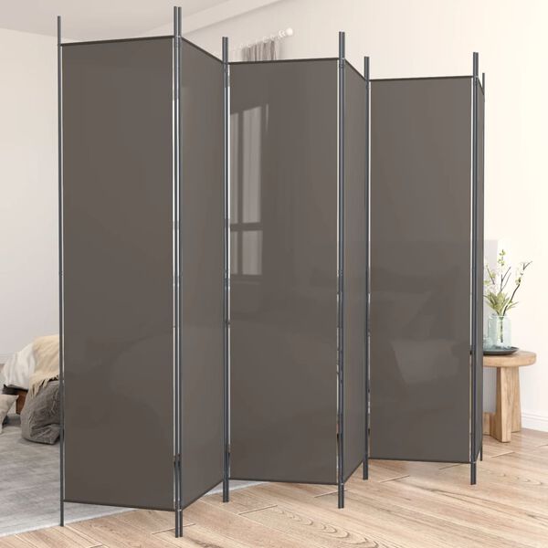 vidaXL Cloison de s&eacute;paration 6 panneaux Anthracite 300x200 cm Tissu
