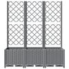vidaXL Jardinière avec treillis Gris clair 120x40x136 cm PP