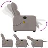 vidaXL Fauteuil inclinable de massage Taupe Tissu