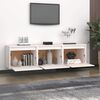 vidaXL Meubles TV 3 pcs Blanc Bois massif de pin
