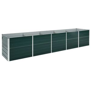 vidaXL Lit sur&eacute;lev&eacute; de jardin Acier galvanis&eacute; 400x80x45 cm Vert