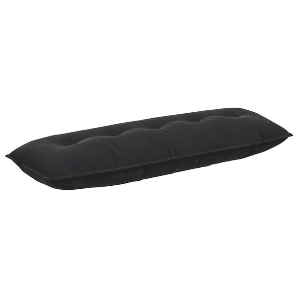 vidaXL Coussin de Dos Noir 140 x 50 cm Tissu en velours c&ocirc;tel&eacute;