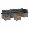 vidaXL Ensemble de canap&eacute; de jardin 8 pc Gris polyrotin