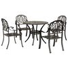 vidaXL Ensemble manger de jardin 5 pcs bronze aluminium coul&eacute;