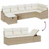 vidaXL Ensemble de canapé de jardin 8 pcs Beige Poly rotin