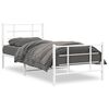 vidaXL Cadre de lit métal sans matelas avec pied de lit blanc 90x190cm