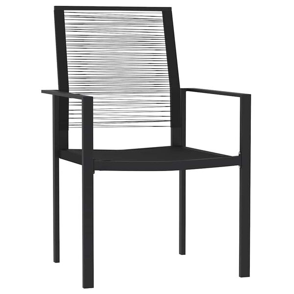 vidaXL Ensemble &agrave; manger de jardin 3 pcs Noir