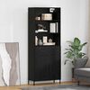 vidaXL Haut Armoire Ch&ecirc;ne noir 69,5 x 34 x 180 cm Bois d'ing&eacute;nierie