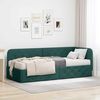 vidaXL Cadre de lit d'angle avec matelas Vert foncé 80 x 200 cm tissu