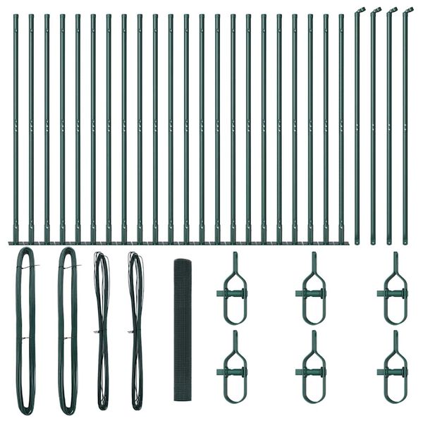 vidaXL Clôture avec poteaux Vert 1.2 x 50 m Acier