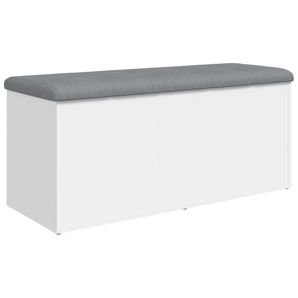 vidaXL Banc de rangement Blanc 102x42x45 cm Bois d'ing&eacute;nierie
