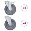 vidaXL 8 pcs Roulettes pivotantes &agrave; trou de boulon 125 mm