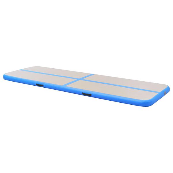 vidaXL Tapis gonflable de gymnastique avec pompe 500x100x10cm PVC Bleu