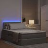 vidaXL Lit avec rangement et LED avec matelas Taupe 120 x 190 cm tissu