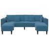 vidaXL Canap&eacute; 3 pcs Bleu 250 x 188 x 76 cm Velours