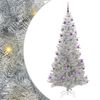 vidaXL Sapin de No&euml;l avec 300 LED avec support Argent 210 cm PET