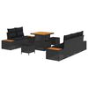 vidaXL Ensemble de canap&eacute; de jardin 8 pc 7-Nombre de places Noir