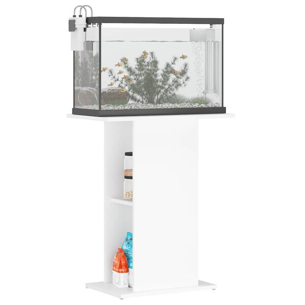 vidaXL Support pour aquarium blanc 60,5x36x72,5 cm bois d'ing&eacute;nierie