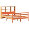 vidaXL Lit bibliothèque sans matelas cire marron 150x200cm bois massif