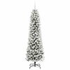 vidaXL Sapin de No&euml;l artificiel Blanc 210 cm PVC, m&eacute;tal et plastique