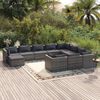 vidaXL Salon de jardin 11 pcs avec coussins Résine tressée Gris