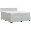 vidaXL Lit boxspring avec matelas Gris clair 140 x 200 cm Velours