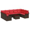 vidaXL Ensemble de canap&eacute; de jardin 10 pcs Marron polyrotin