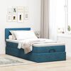 vidaXL Cadre de lit ottoman avec matelas bleu foncé 100x200 cm velours