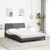 vidaXL Lit avec matelas Hanko gris foncé 140x200 cm tissu