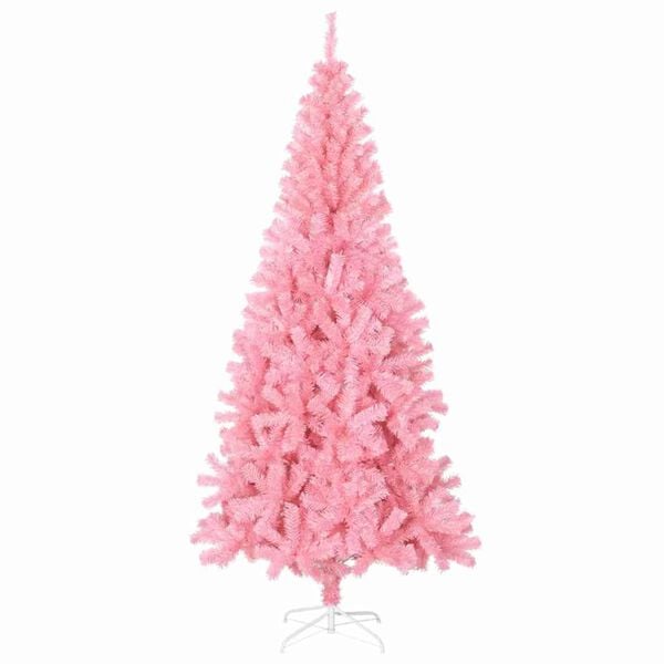 vidaXL Sapin de No&euml;l avec 300 LED avec support Rose 180 cm PVC