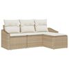vidaXL Ensemble de Canap&eacute;s 4 pc Beige et cr&egrave;me polyrotin