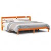 vidaXL Cadre de lit et t&ecirc;te de lit sans matelas cire marron 200x200 cm