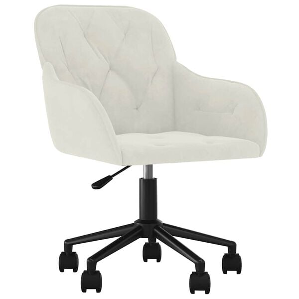 vidaXL Chaises pivotantes &agrave; manger lot de 2 Cr&egrave;me Velours