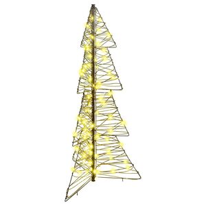 vidaXL Sapin de No&euml;l avec 100 LED Blanc chaud 120 cm Rotin