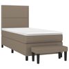 vidaXL Sommier &agrave; lattes de lit avec matelas Taupe 90x200 cm Tissu