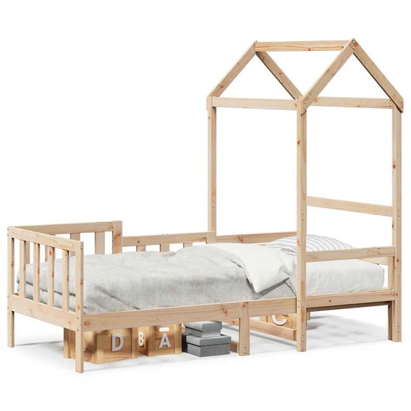vidaXL Lit de jour avec toit sans matelas 80x200 cm bois massif