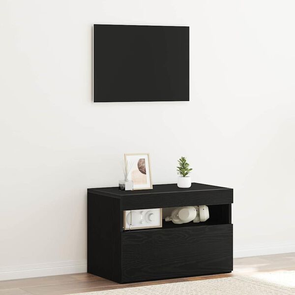 vidaXL Cabinet de chevet Ch&ecirc;ne noir 60 x 35 x 40 cm Bois d'ing&eacute;nierie