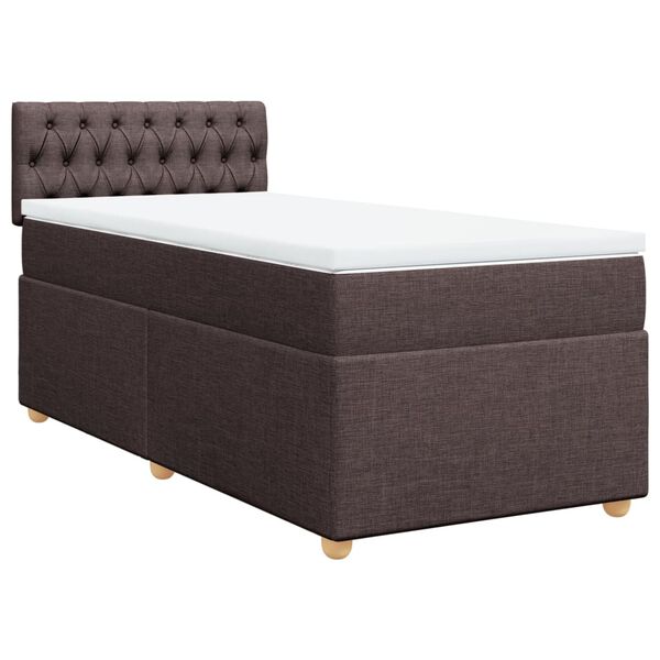 vidaXL Sommier &agrave; lattes de lit avec matelas Marron fonc&eacute; 90x190 cm