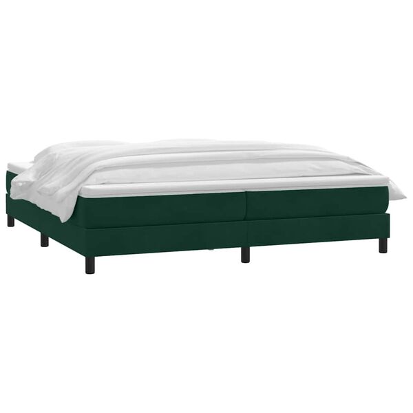 vidaXL Sommier &agrave; lattes de lit et matelas vert fonc&eacute; 200x210cm velours