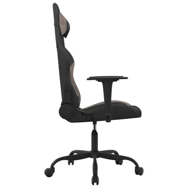 vidaXL Chaise de jeu Noir et taupe Tissu