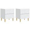 vidaXL Table de chevet 2 pcs Blanc 43 x 34,5 x 48 cm Bois d'ing&eacute;nierie